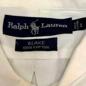 Ralph Lauren Polo Button down 100% Blake cotton